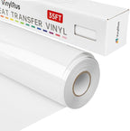 VinylRus Heat Transfer Vinyl-12” x 35FT White Iron on Vinyl Roll by VinylRus