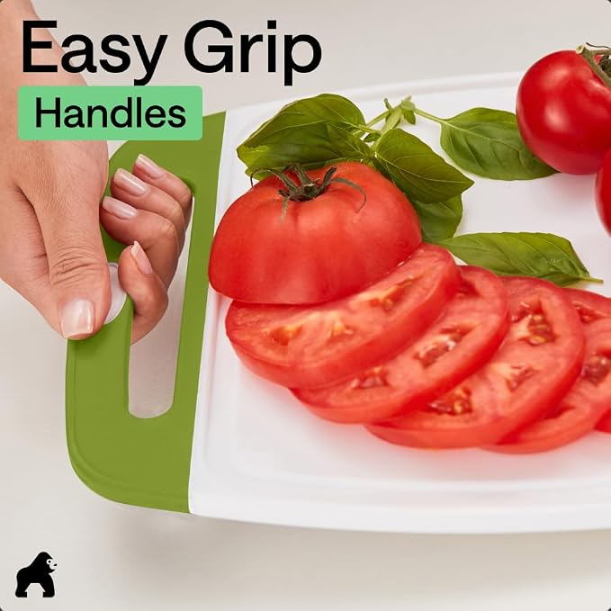 GORILLA GRIP BPA-Free Reversible Kitchen Cutting Board Set of 3, US Designed - Image 8