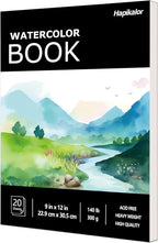 Watercolor Paper Pad, 140lb/300gsm Artist Painting Drawing Paper Book, Art by Hapikalor