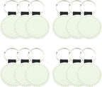 12 Pcs Sublimation Blank Keychains, PU Leather White Keychains Ornament Pendants by Goodhelperathome