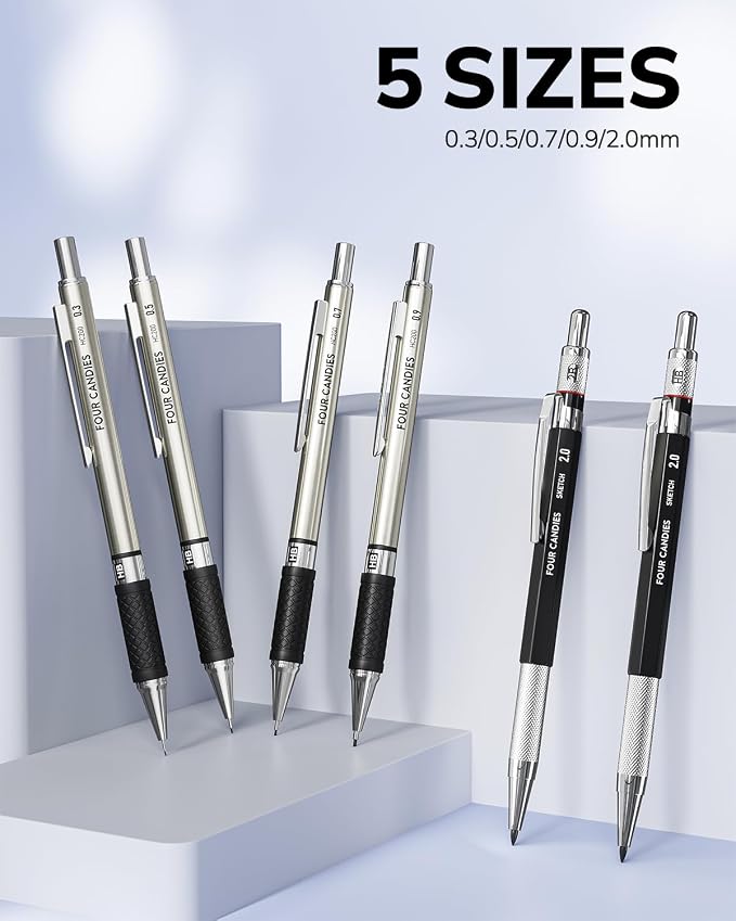 Four Candies 27PCS Metal Mechanical Pencil Set, Art Supplies - Image 3