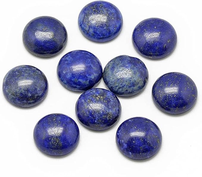 FASHEWELRY 50Pcs Natural Lapis Lazuli Cabochons Flat Back Gemstone Cabochons by FASHEWELRY