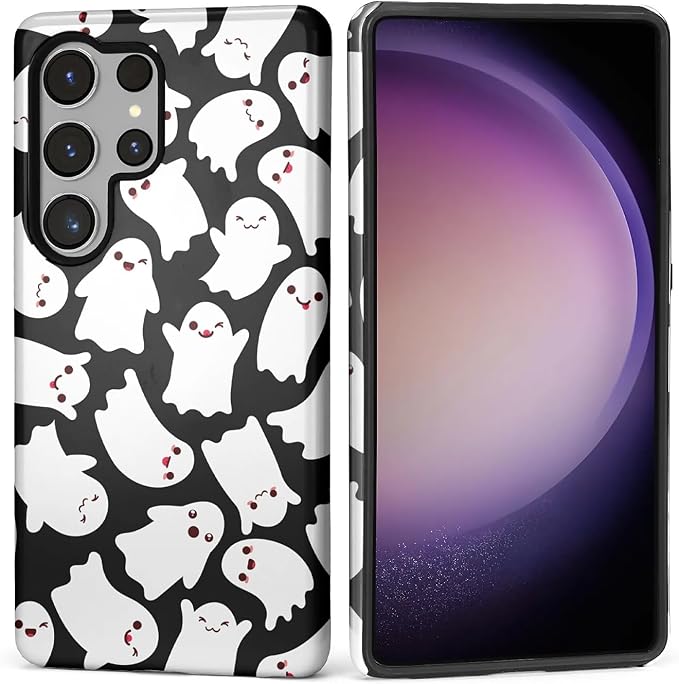 Case for Samsung Galaxy S25 Ultra Case, Halloween Ghosts Bats Design Hybrid by Kapadiy