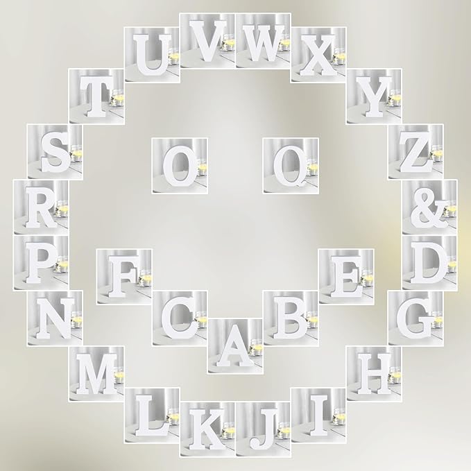 White Wooden Letters 8 Inch for Wall Decor, Large Unfinished Wood Letters for - Image 6