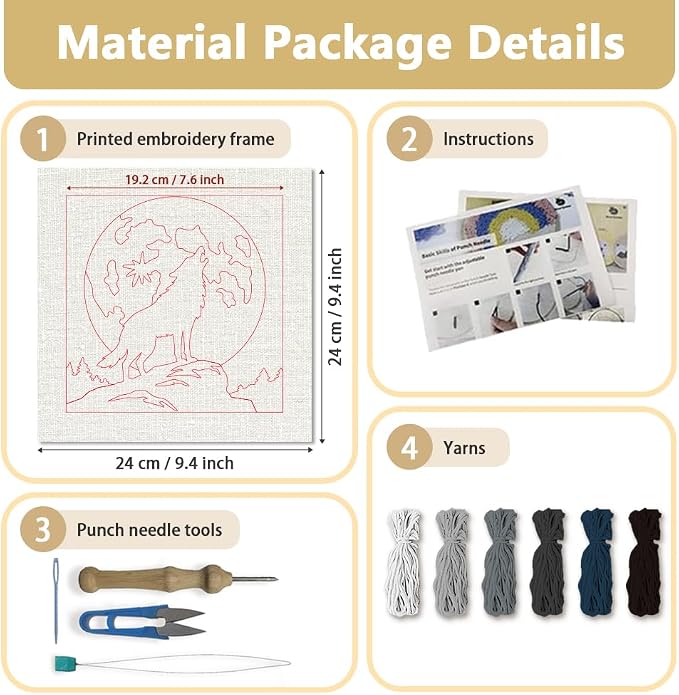 Doodlream Howling Wolf Needle Kit - Image 2