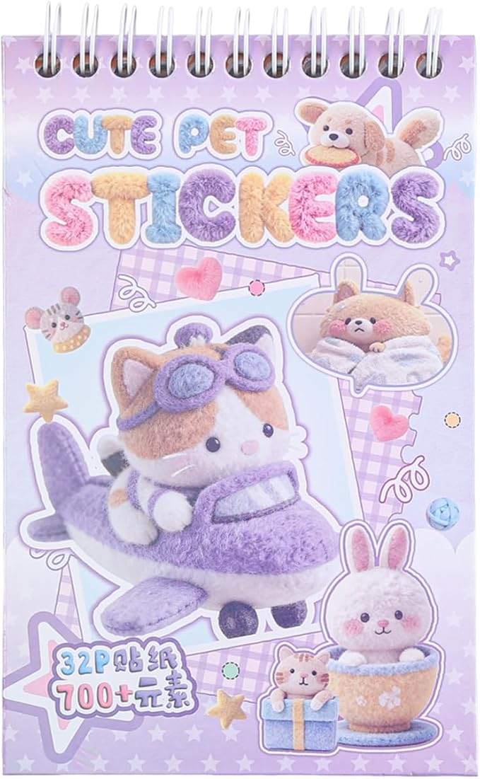 Girl's Cute Sticker Book, Cartoon Pet Theme by Unknown