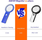 Magnifying Glass with Light and Stand, Foldable Handheld Magnifying Glass 18 - Image 2
