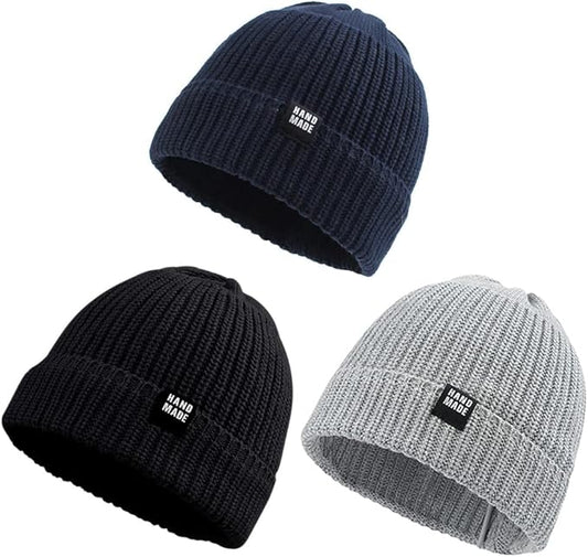 JANGANNSA Simple Knitted Baby Beanie Hip-Hop Boys Winter Hat Toddler Kids Bonnet for Girls 0-5Y