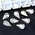 48Pcs Point Back Glass Rhinestones, 13 * 8MM Drop Shape Faceted Rhinestones by Unknown