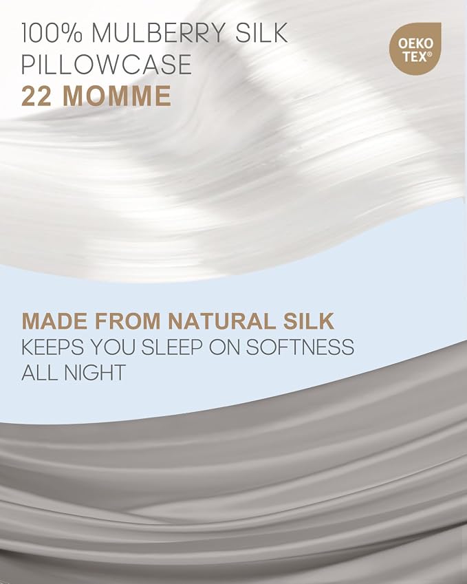 THXSILK Set of 2 100% Natural Mulberry Silk Pillowcases - Image 2
