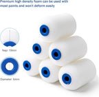 Mister Rui Foam Paint Roller, 2 Inch Mini Paint Roller Kit 10 Pack, Touch Up - Image 3