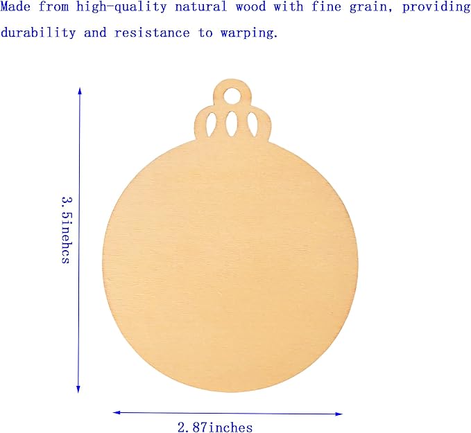 60PCS Unfinished Wood Christmas Cutouts - Image 2