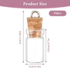 20 Pcs Mini Glass Bottles with Cork 1ml Capacity Clear Tiny Glass Bottles - Image 2