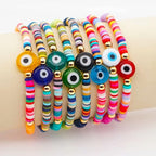100pcs Colorful Evil Eye Polymer Clay 10mm Spacer Beads - Image 7