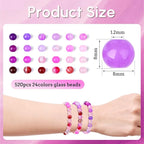DUQGUHO 8mm Pink Purple and Red Beads - Image 4