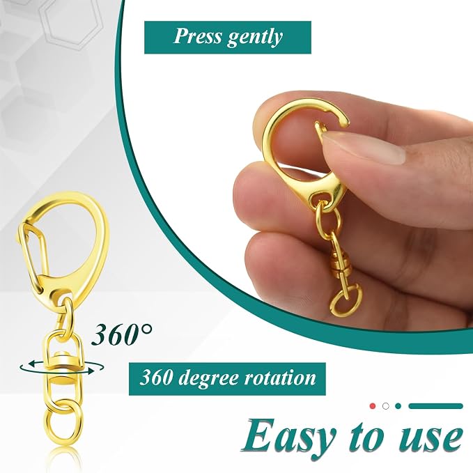 25 Pack Lobster Claw Clasps Keychain Kit, 4 Colors Keychain Clip - Image 4