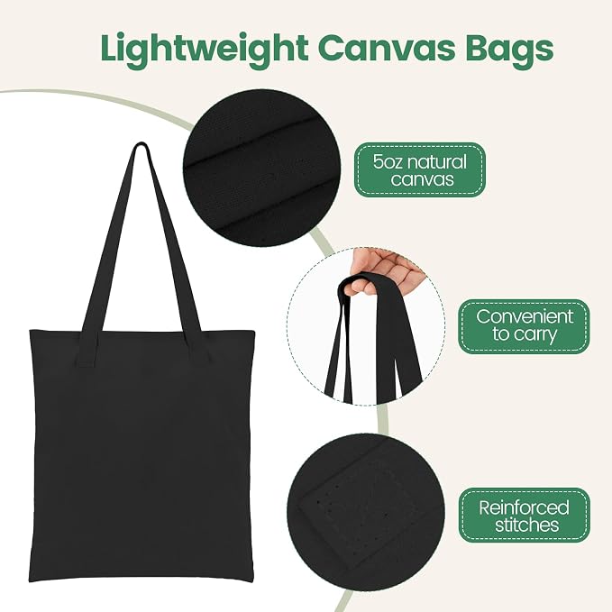 Carbrea 12 Pack Canvas Tote Bag - Image 6
