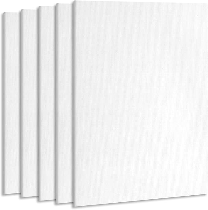 ESRICH Professional Linen Canvas Panels 12x16, 5 Pack Linen Canvas by ESRICH