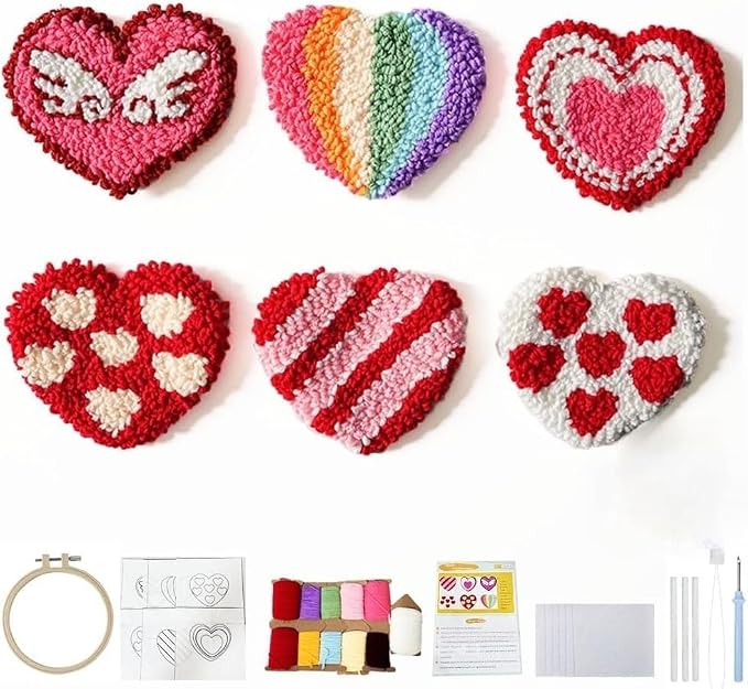 Avtytsda 6PCS Punch Needle Coaster Kit, Easy Punch Needle DIY Embroidery Set by Avtytsda