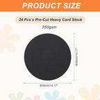MECCANIXITY 24 Pcs Circle Card Stock, 14.2 Inch Round Cutouts Paper Thick - Image 2