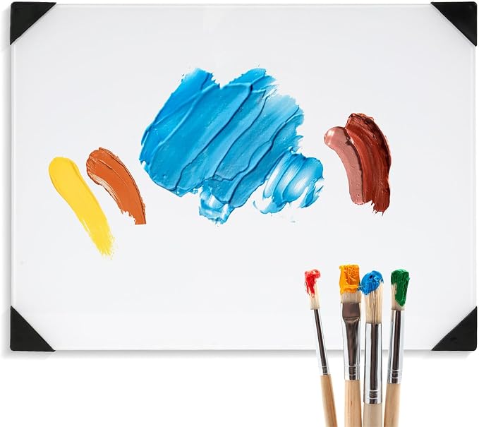 Glass Palette for Oil Painting, 12 x 9 Inches, Ultra White, Watercolor - Image 9