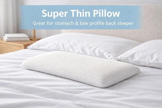 DLIGHT BD Ultra Slim 2.7" Stomach Sleeping Gel Infused Memory Foam Pillow- - Image 5