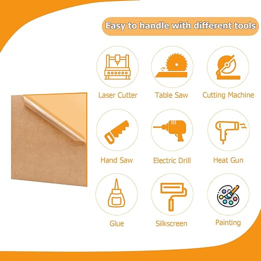 2 Pack 12'' x 12'' Translucent Orange Acrylic Sheet, 3mm Thick Acrylic Plastic - Image 4