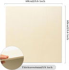 3 Pack 24 x 24 x 1/4 Inch-6mm Thick Basswood Sheets - Image 2