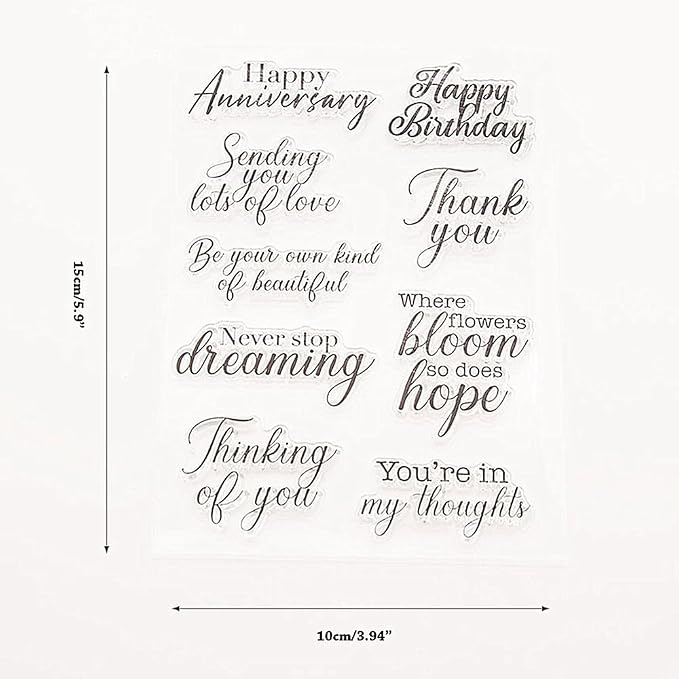 Happy Anniversary Greetings Blessings Silicone Clear Stamps Cards - Image 2