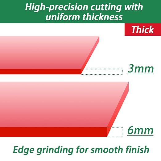Lesnlok 12 x 16 Red Acrylic Sheets 1/4 inch Thick 6mm Cast Plexiglass Sheets - Image 2