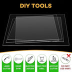 VOISEN 3 Pack Plexiglass Sheets 1/8 Inch Thick, Display Cases, Sneeze Guard - Image 2