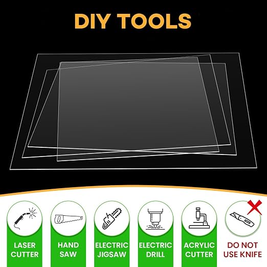 VOISEN 3 Pack Plexiglass Sheets 1/8 Inch Thick, Display Cases, Sneeze Guard - Image 2