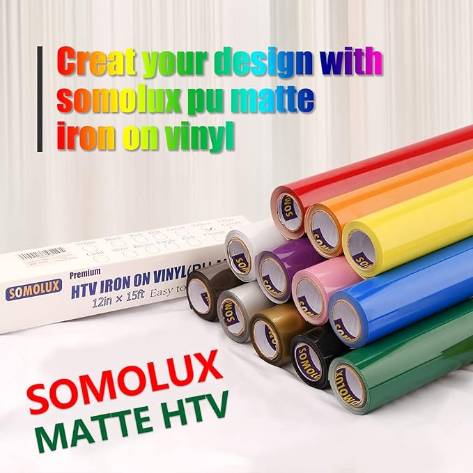 SOMOLUX HTV Matte Black Iron on Vinyl Compatible - Image 5