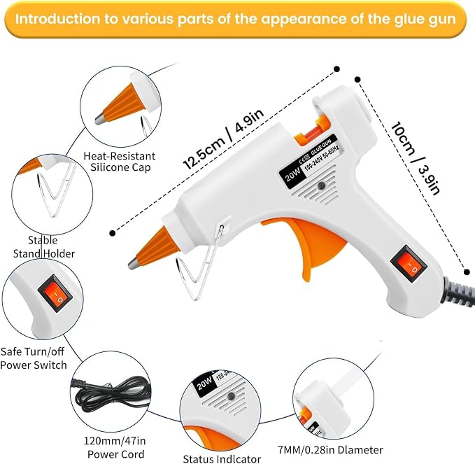 Hot Glue Gun Kit with 30 Glue Sticks, 20W Mini Glue Gun Set | Fast Preheating - Image 3