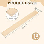 MECCANIXITY 10Pcs Wood Strips Slats, 3/8" x 1‑1/4" x 12" Thin Wood Sticks Flat - Image 2