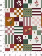 Pink & Green Floral Cotton Fabric Bundle, 5 Coordinating Fabric Panels - Image 6
