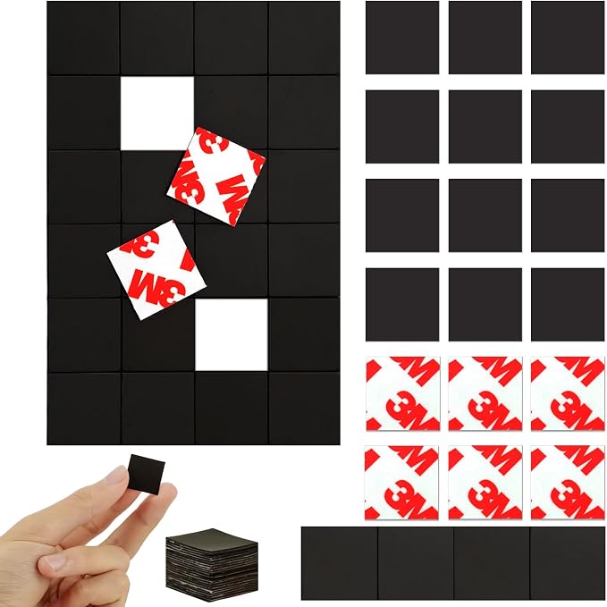 Magnetic Squares with Adhesive Backing, Self Sticky Pre-Cut Magnet Tape Strip - Image 7