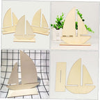 Lurrose 12pcs Wood Painting Toys Painting Clay Base Unfinished Wooden Craft - Image 5