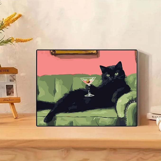 GEMFAMILY Black Cat Paint by Numbers Kit - Image 2