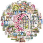 50PCS Garden Stickers Aesthetic PET Sticker Garden Flower wall Decal Waterproof - Image 4