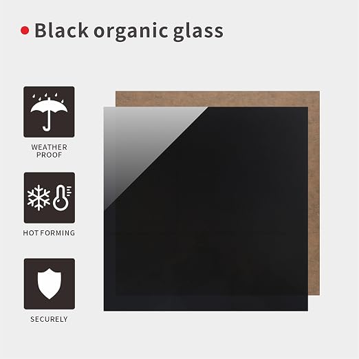 Black Acrylic Sheets, 4 Pack 12" x 12" x 1/8" Thick Black Opaque Glossy Acrylic - Image 6