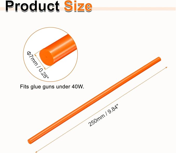 HARFINGTON 10pcs Hot Glue Sticks 0.28" Dia x 9.84" Long EVA Mini Hot Melt - Image 2