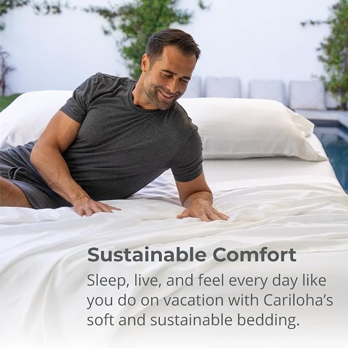 Cariloha Classic 2-Piece Twill Pillowcase Set | White | King | Viscose Material - Image 5