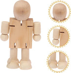 EXCEART Wooden Doll Desktop Ornament Unfinished Blank Figurine 2.75X6.88X4.33In - Image 9