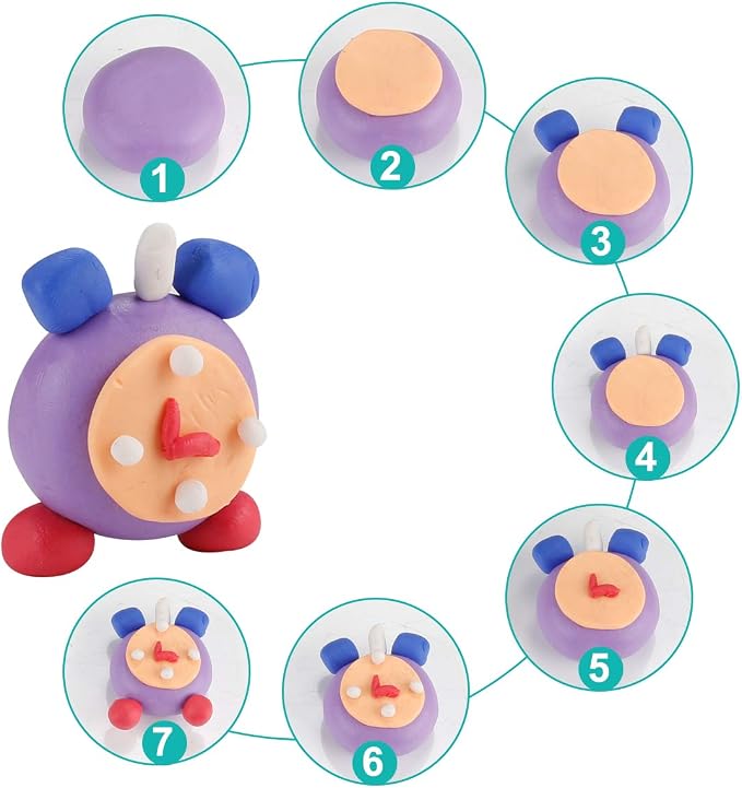 CiaraQ 24-Color Polymer Clay Oven Bake Modeling Kit | 5 sculpting tools - Image 9