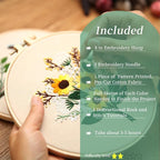 FONNUY Embroidery Kit for Beginners，Plants Flowers Pre-Stamped Pattern Kits for - Image 2