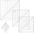 NBEADS 3 Pcs Square Up Ruler, 6/7/8Inch Transparent Acrylic Sewing Template by NBEADS