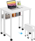 GreenForest Folding Desk with Wheels, 31.5" Rolling Table by GreenForest