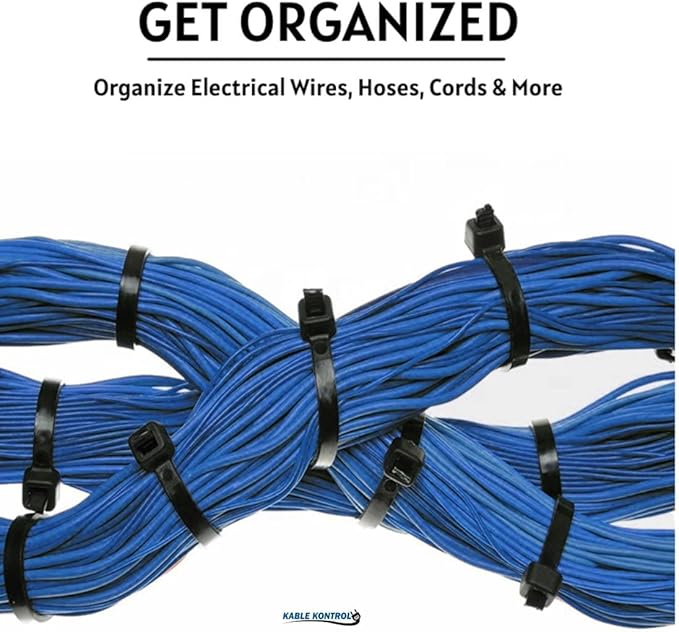 Kable Kontrol Cable Zip Ties Black 25, 18 Lbs Tensile Strength, Bulk Pack - Image 6