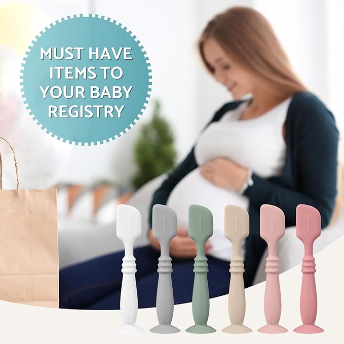 3 Packs Silicone Diaper Cream Applicator with Suction Base, Diaper Cream Spatula Applicator for Babies, Soft Silicone Diaper Cream Brush (White/Sage/Ether)